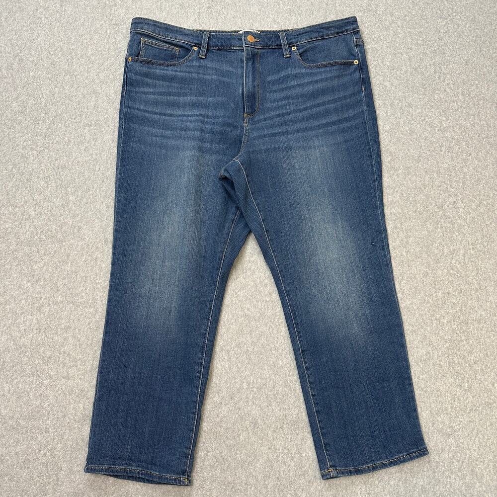 Universal Thread Cropped Jeans WMNS 16 High Rise Slim Straight Dark Wash Blue